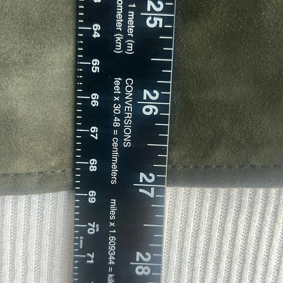 100% Suede Leather Jacket Shacket Womens Size 12 Olive Army Green Jones New York - Picture 8 of 16